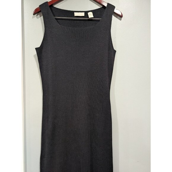 Vintage J Jill Maxi Sweater Dress Small Petite Black SleevelessSilk & Cashmere - Picture 4 of 16